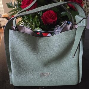 Kate Spade Green Leather Tote Bag